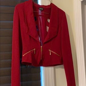 Burgundy cut out blazer